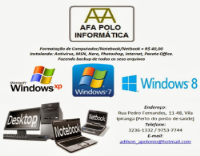 Formatação de computadores - AFA POLO Informatica Bauru